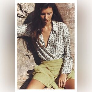 PRINTED SATIN SHIRT MULTICOLORED . SIZE S